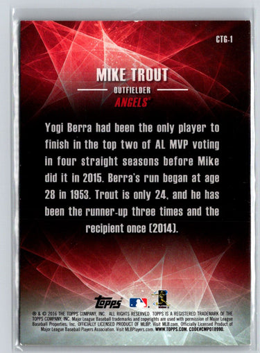 2016 Topps #CTG-1 Mike Trout Changing of the Guard M08