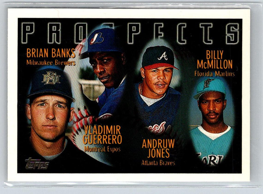 1996 Topps Banks vladimir Guerrero andruw Jones billy McMillon RC M08