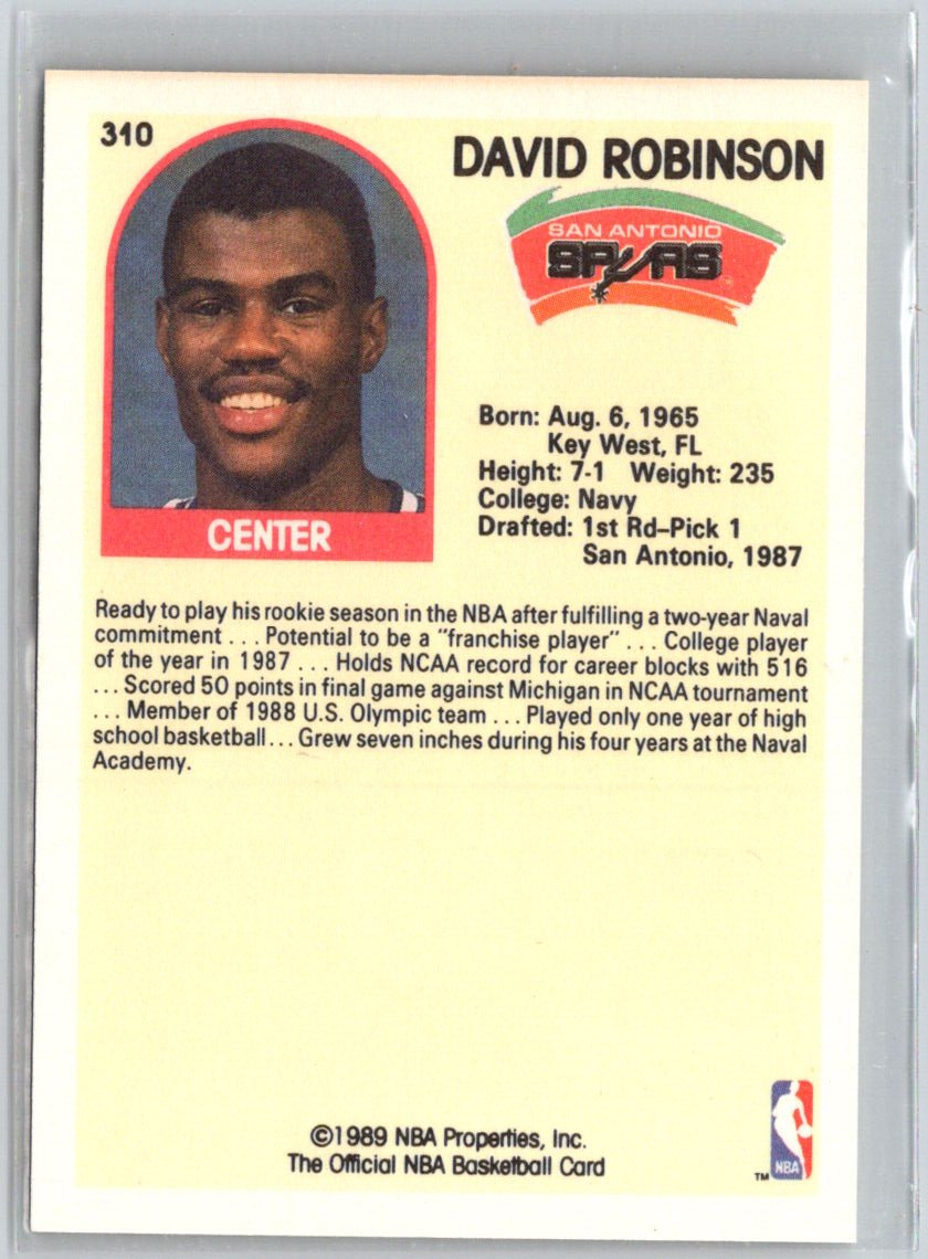 1989-90 Hoops #310 David Robinson M08