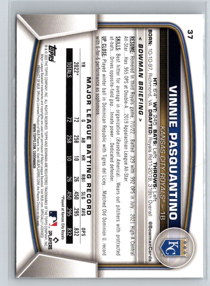 2023 Bowman #37 Vinnie Pasquantino M09