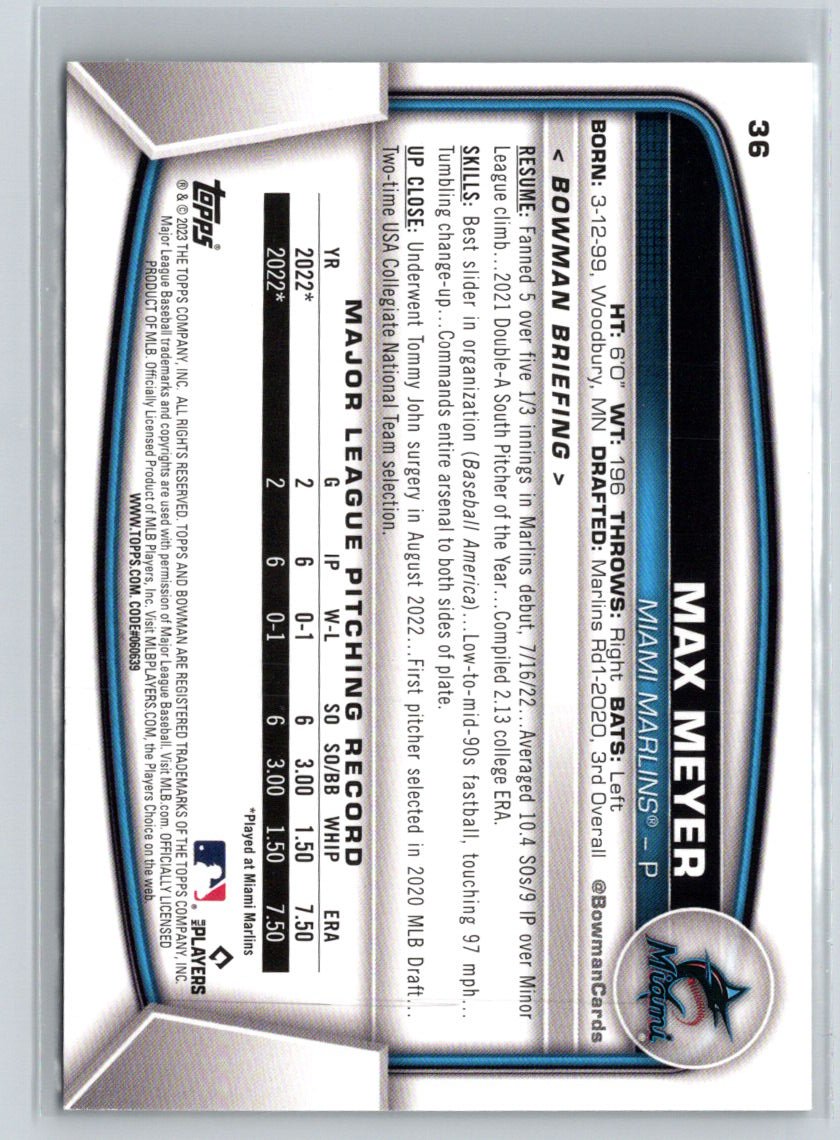 2023 Bowman #36 Max Meyer M09