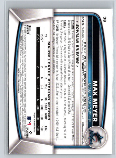 2023 Bowman #36 Max Meyer M09