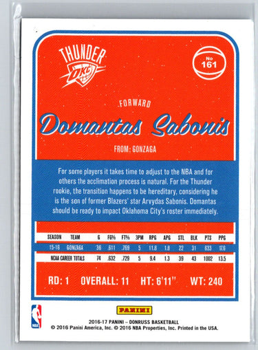 2016-17 Donruss #161 Domantas Sabonis M09