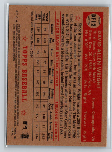 2006 Topps '52 Rookies #DF12 David Wright Debut Flashbacks M09
