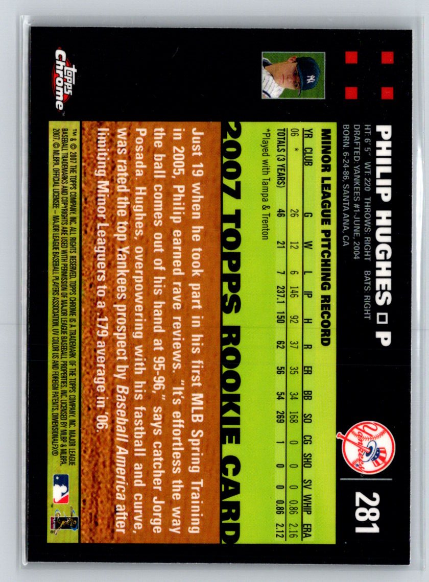 2007 Topps Chrome #281 Phil Hughes M10