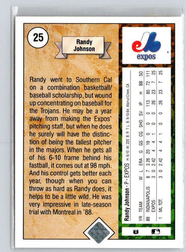 1989 Upper Deck #25 Randy Johnson M10