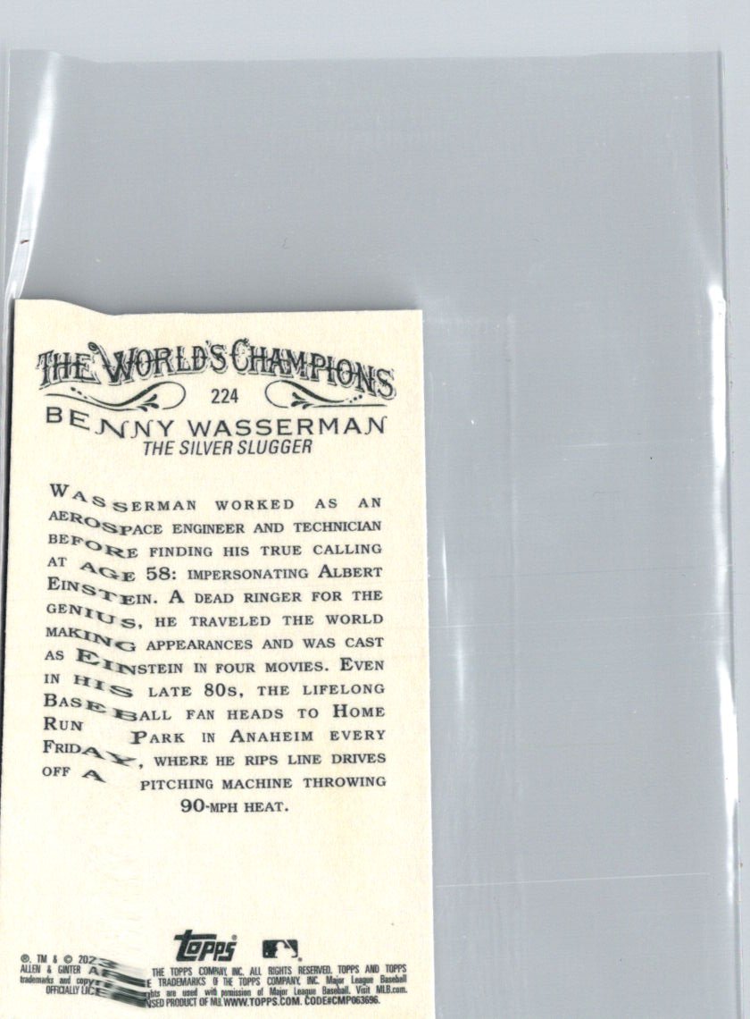 2023 Topps Allen & Ginter #224 Benny Wasserman Mini Black Border M10