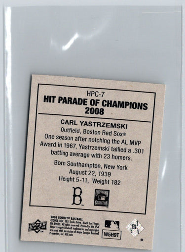 2008 Upper Deck Goudey #HPC-7 Carl Yastrzemski Hit Parade of Champions M10