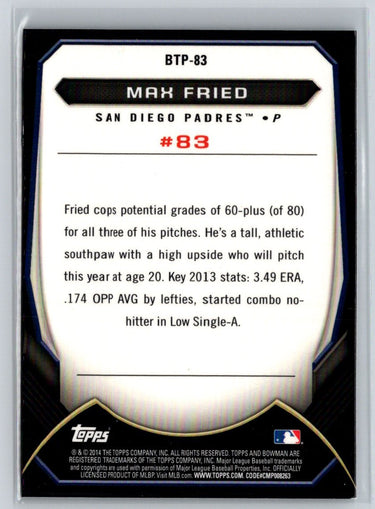 2014 Bowman #BTP-83 Max Fried Top 100 Prospects M11