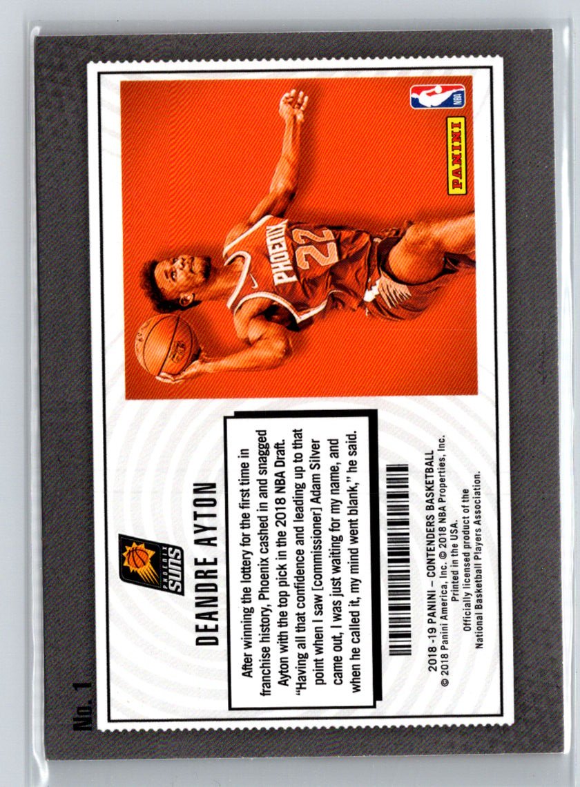2018-19 Panini Contenders #1 Deandre Ayton Lottery Ticket Retail M12