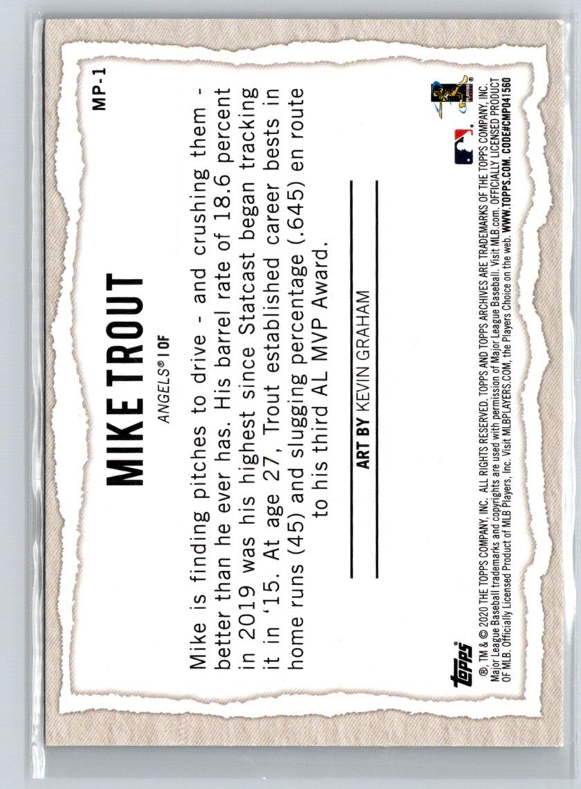 2020 Topps Gallery #MP-1 Mike Trout Modern Artists M13