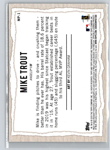 2020 Topps Gallery #MP-1 Mike Trout Modern Artists M13