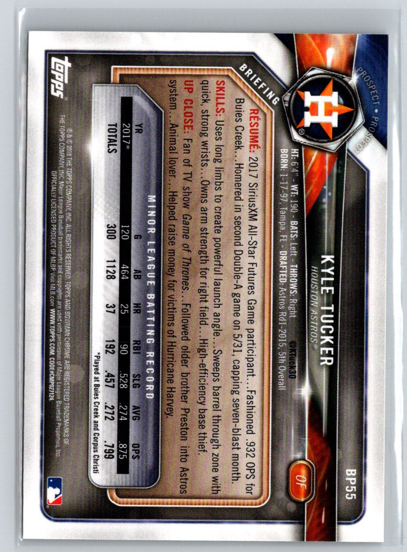 2018 Bowman #BP55 Kyle Tucker Prospects M13