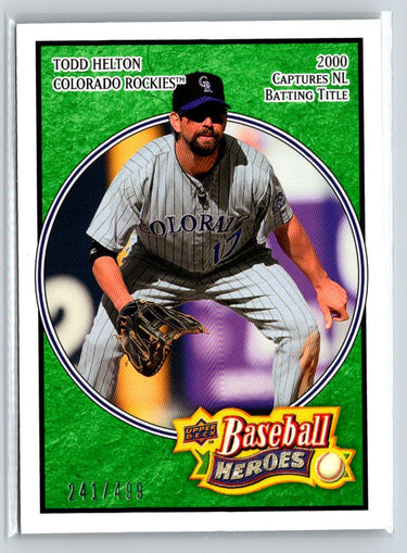 2008 Upper Deck Baseball Heroes #59 Todd Helton Emerald #/499 M13