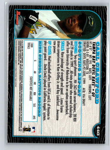 1999 Bowman #440 Carl Crawford M13