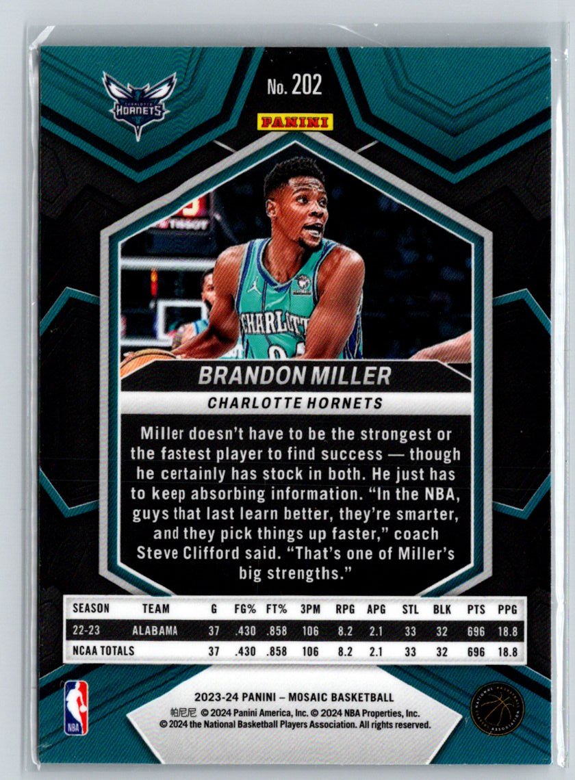 2023-24 Panini Mosaic #202 Brandon Miller M14