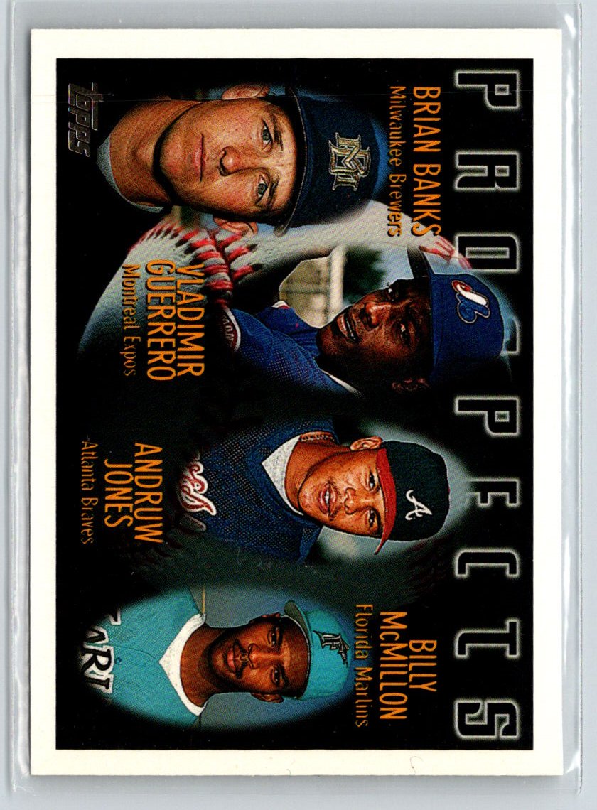1996 Topps #435 Brian Banks / Vladimir Guerrero / Andruw Jones RC M14