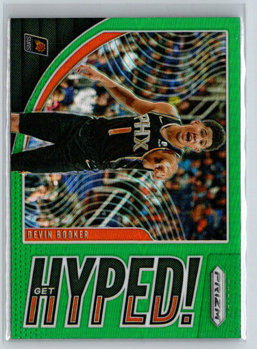 2019-20 Panini Prizm #7 Devin Booker Get Hyped! Green M15
