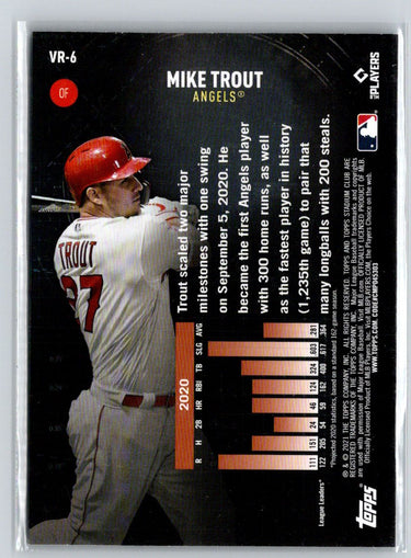 2021 Stadium Club #VR-6 Mike Trout Virtual Reality M16