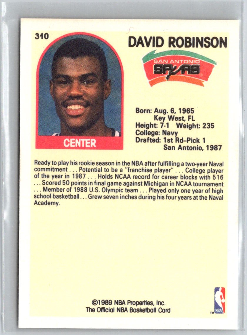 1989-90 Hoops #310 David Robinson M16