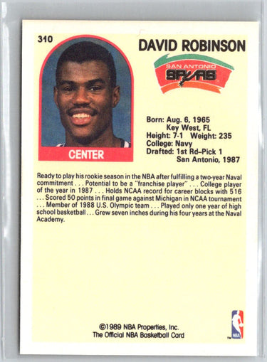 1989-90 Hoops #310 David Robinson M16