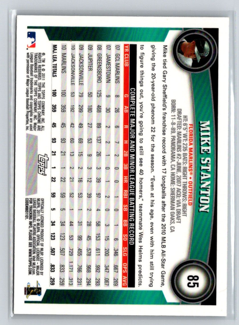 2011 Topps Chrome #85 Mike Stanton M16