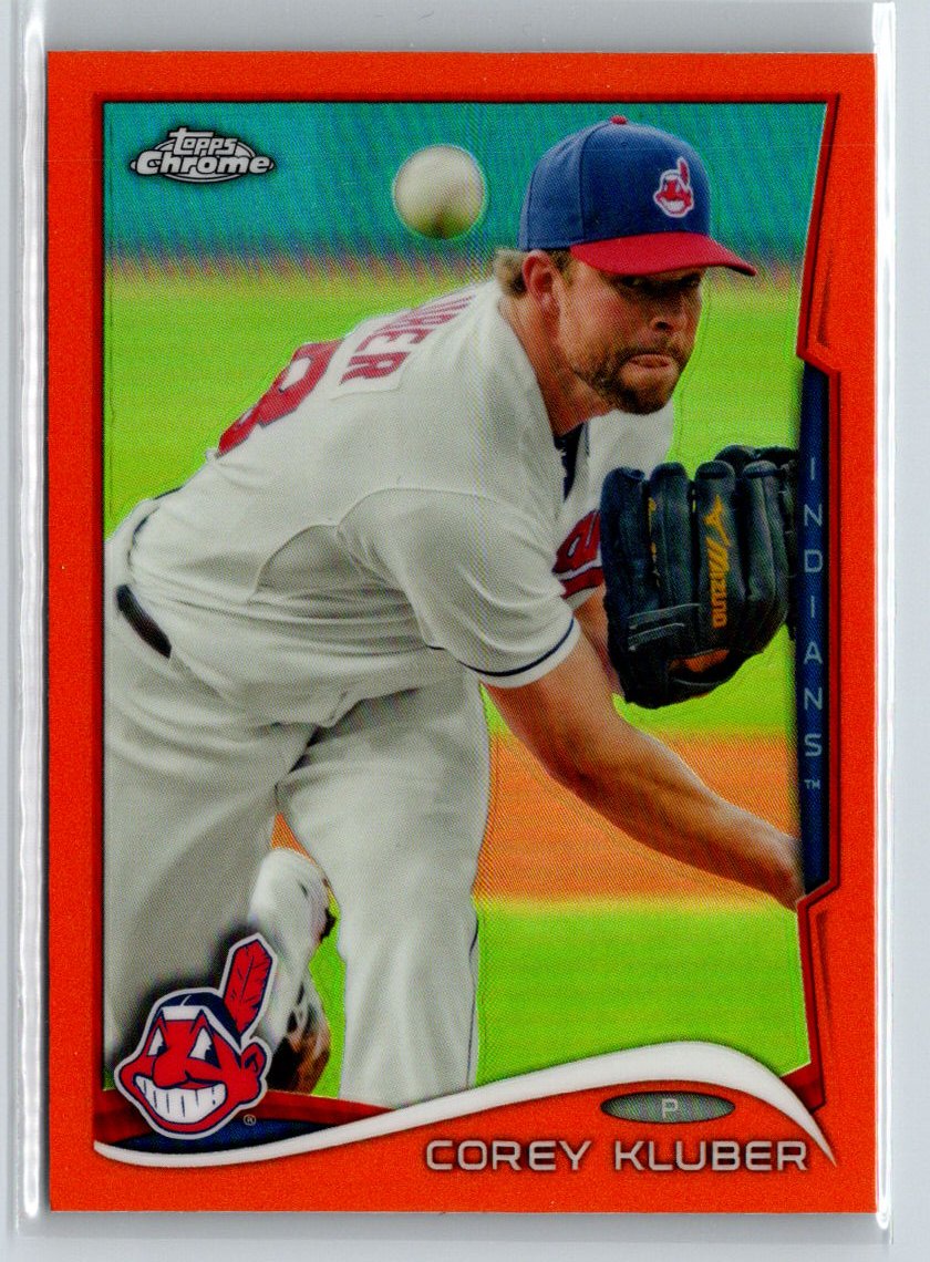 2014 Topps Chrome #18 Corey Kluber Orange Refractors M16