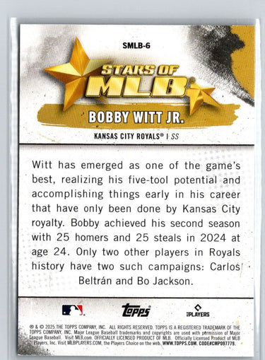 2025 Topps #SMLB-6 Bobby Witt Jr. Stars of MLB M17