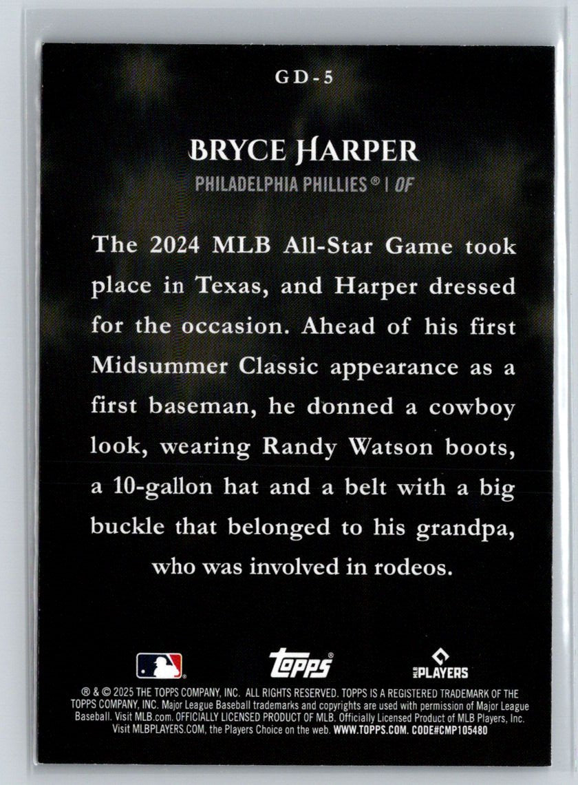 2025 Topps #GD-5 Bryce Harper Gameday Drip M17