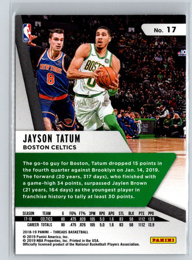 2018-19 Panini Threads #17 Jayson Tatum M17