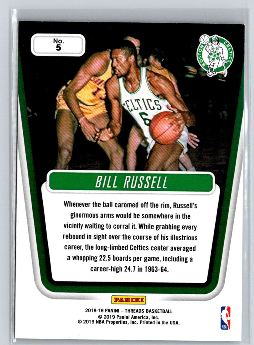 2018-19 Panini Threads #5 Bill Russell Century Collection Dazzle M17