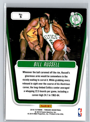 2018-19 Panini Threads #5 Bill Russell Century Collection Dazzle M17