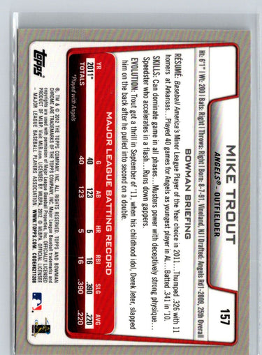 2012 Bowman Chrome #157 Mike Trout M18