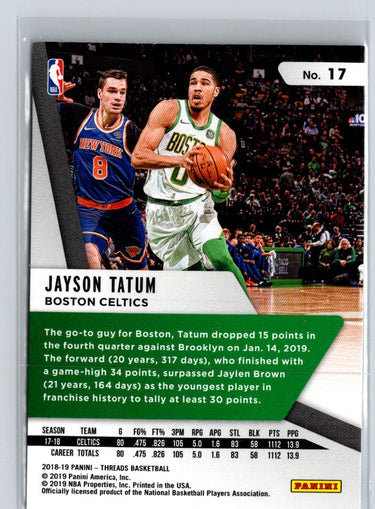 2018-19 Panini Threads #17 Jayson Tatum M18
