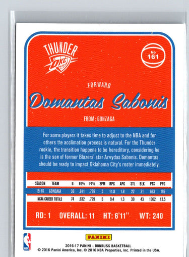 2016-17 Donruss #161 Domantas Sabonis M18