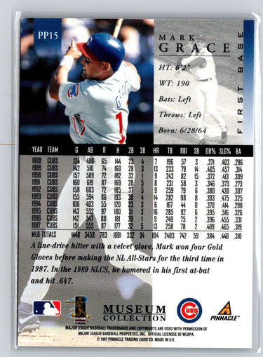 1998 Pinnacle #PP15 Mark Grace Museum Collection M19