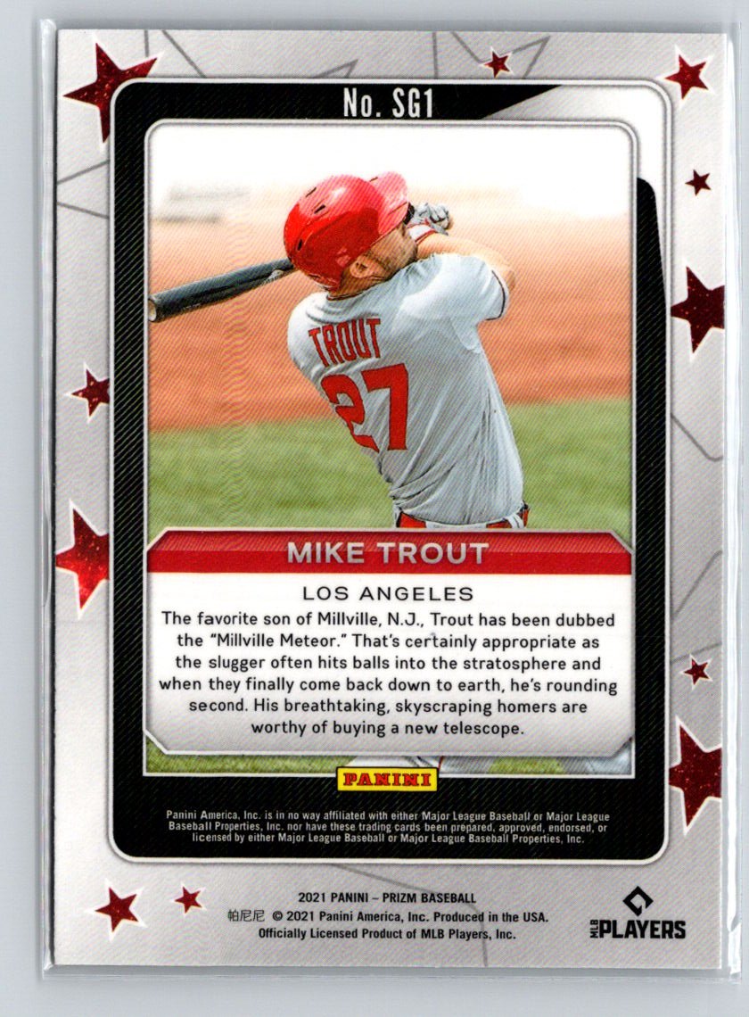 2021 Panini Prizm #SG1 Mike Trout Star Gazing Silver Prizm M19