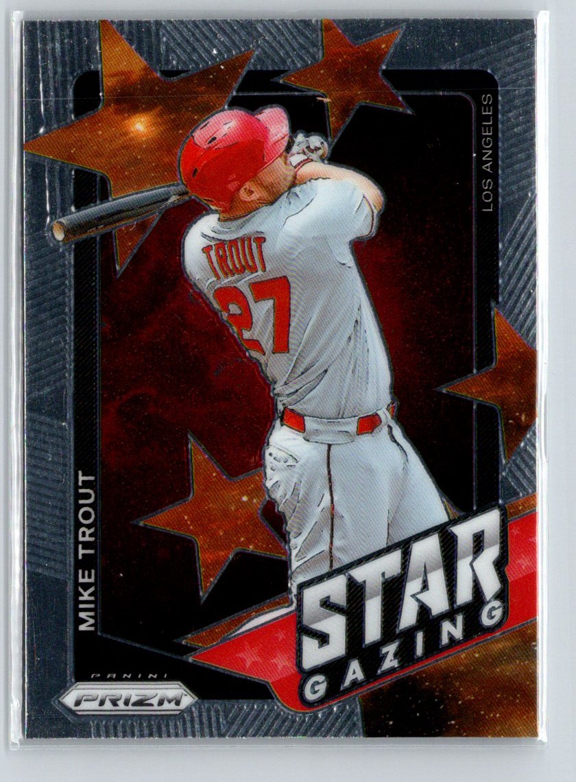 2021 Panini Prizm #SG1 Mike Trout Star Gazing Silver Prizm M19