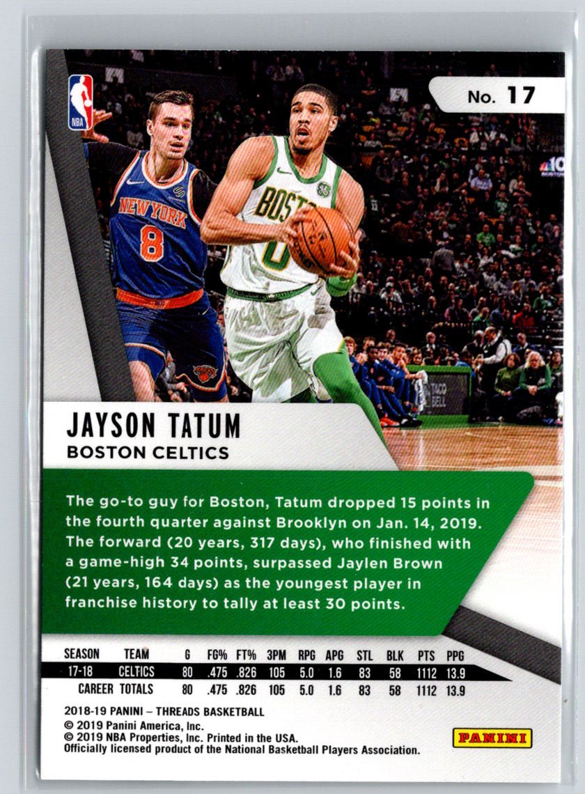 2018-19 Panini Threads #17 Jayson Tatum M19