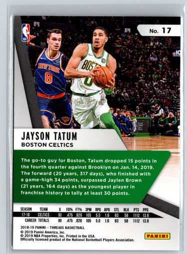 2018-19 Panini Threads #17 Jayson Tatum M19