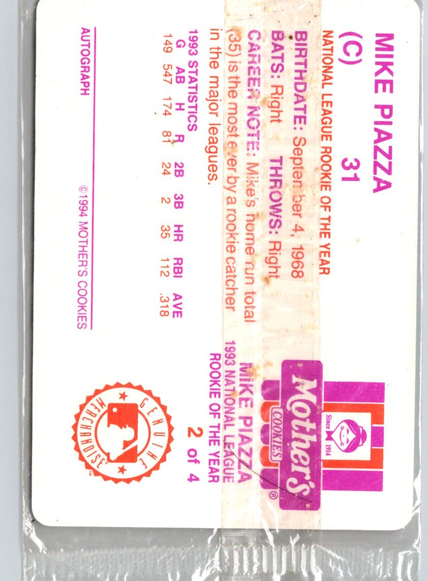 1994 Mother's Cookies Mike Piazza #2 Mike Piazza M20