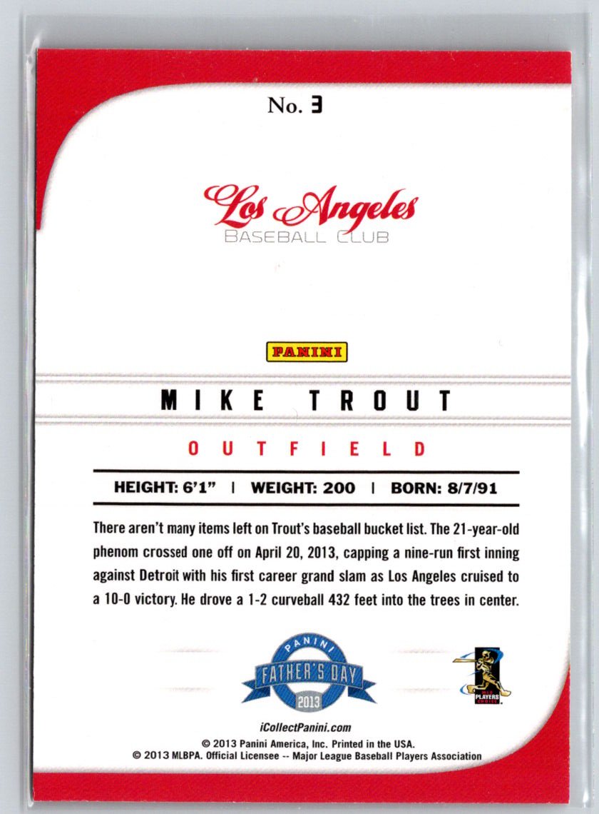 2013 Panini Father's Day #3 Mike Trout M20