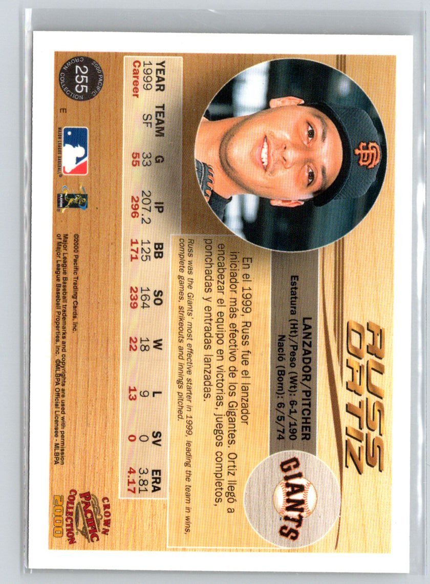 2000 Pacific Crown Collection #255 Russ Ortiz Holographic Purple #/199 M21