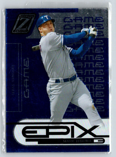 2005 Donruss Zenith #E-5 Mark Teixeira Epix Moment Purple #/100 M21