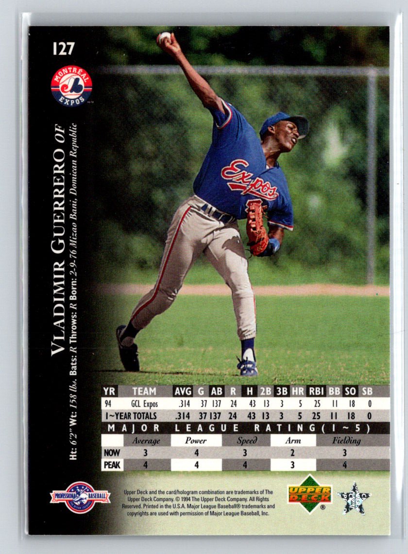 1995 Upper Deck Minor League #127 Vladimir Guerrero M22