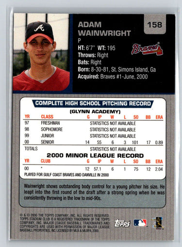 2001 Stadium Club #158 Adam Wainwright M24