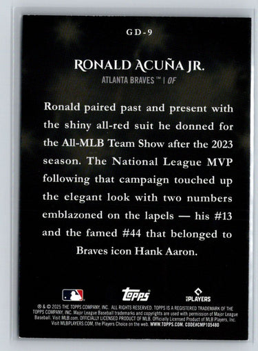 2025 Topps #GD-9 Ronald Acuña Jr. Gameday Drip M24