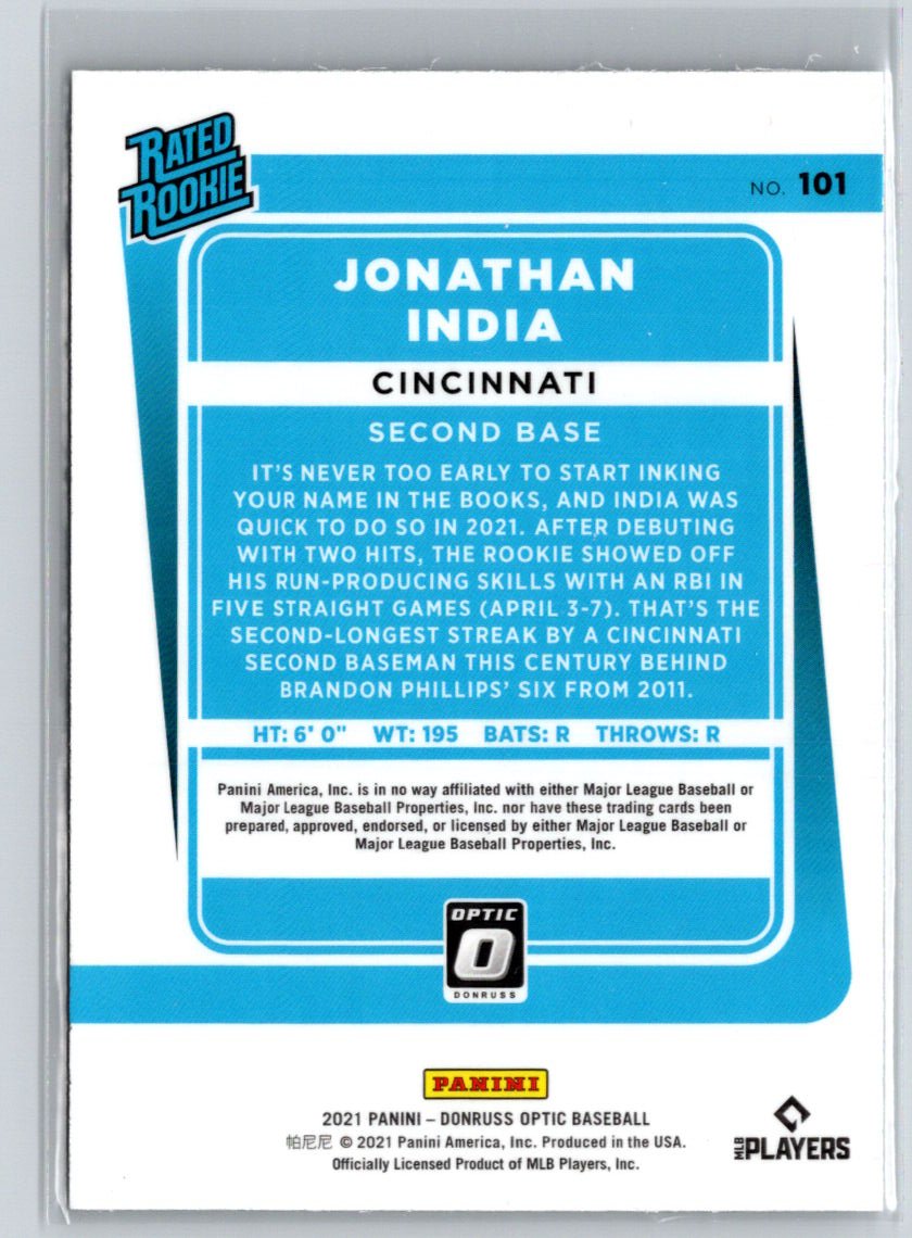 2021 Donruss Optic #101b Jonathan India M25