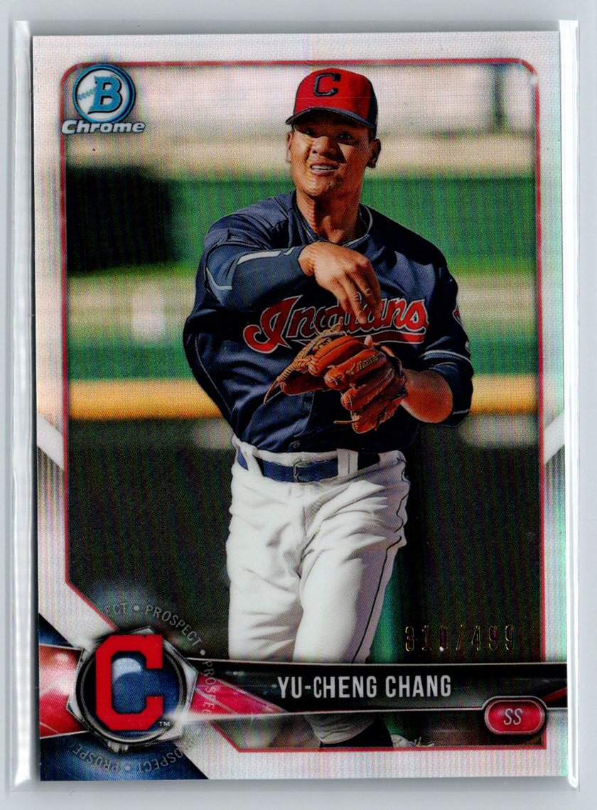 2018 Bowman #BCP128 Yu-Cheng Chang Chrome Prospects Refractor #/499 M25