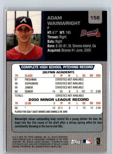 2001 Stadium Club #158 Adam Wainwright M25